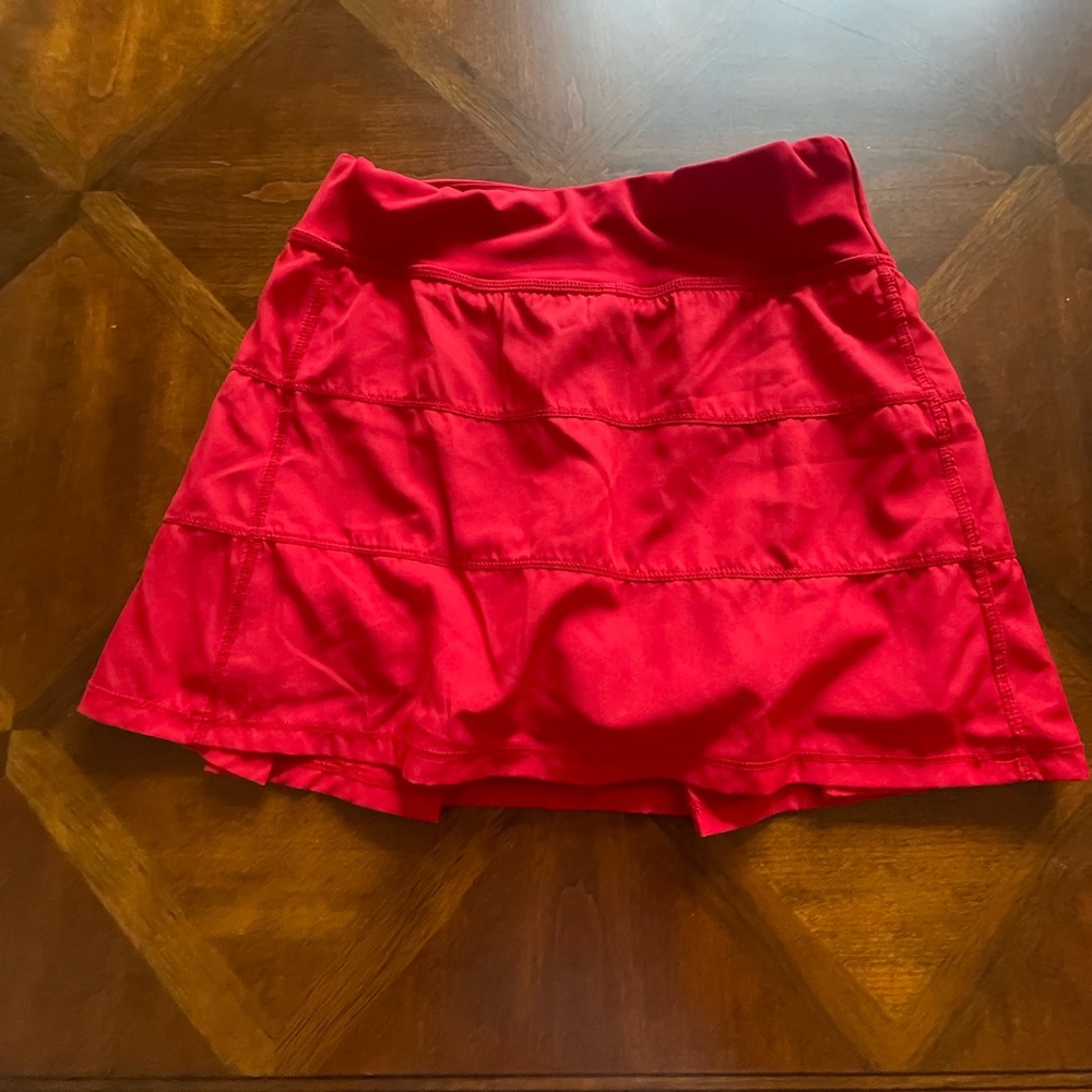 Vibrant Red Tennis Athletic Skirt